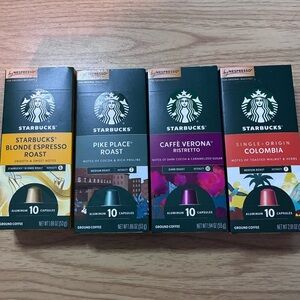 Nespresso Starbucks Coffee Capsules Assortment -Blonde,PikePlace,Verona,Colombia